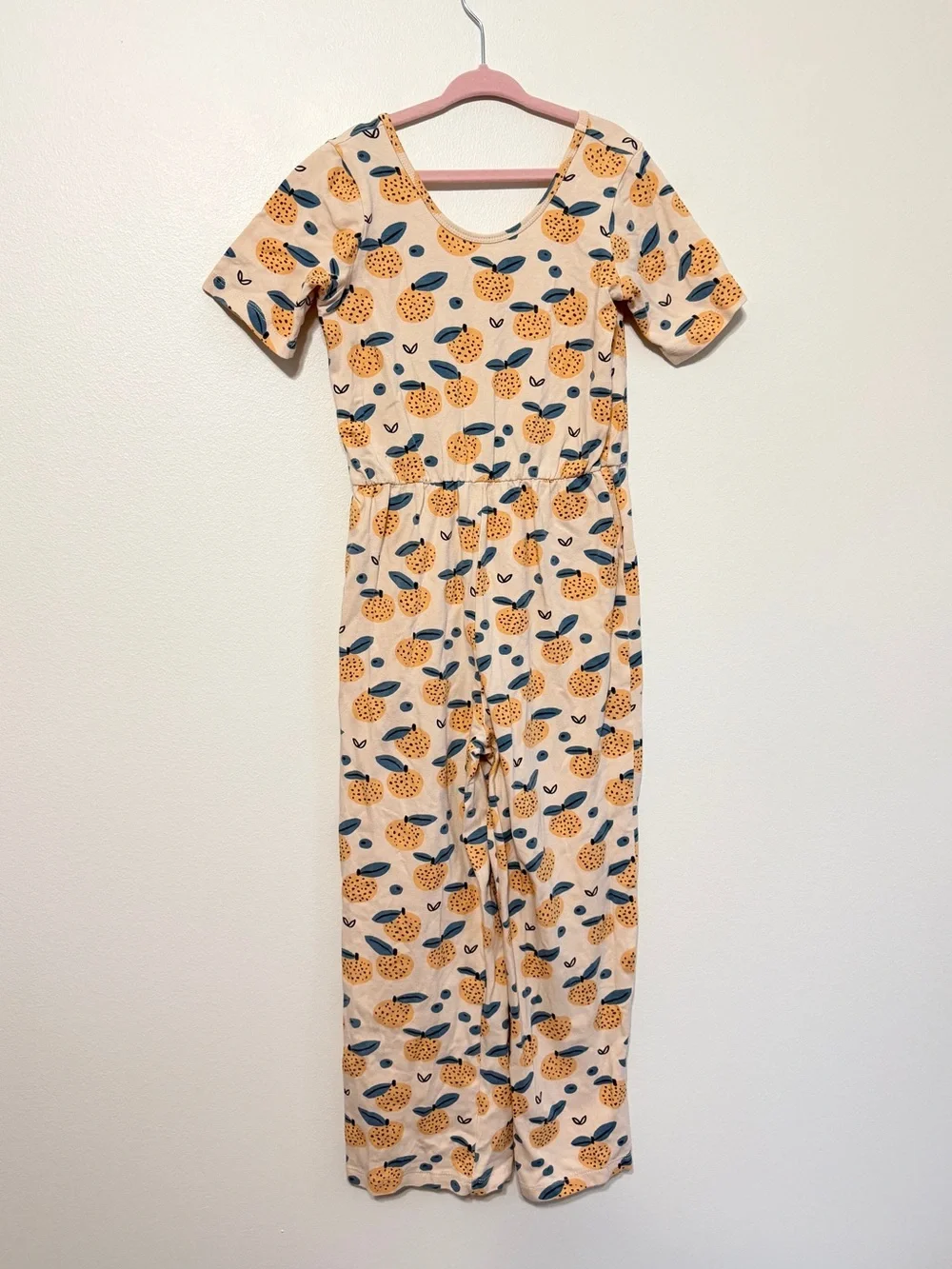 Alice + Ames The Short Sleeve Wide Leg Jumpsuit in Fruity Harvest Size 10